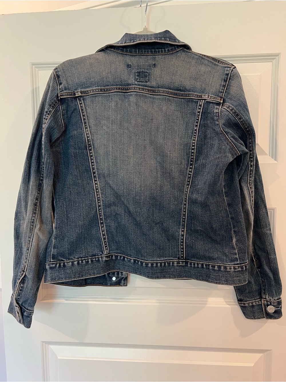 GAP Stretch Denim Jean Jacket Medium Blue Wash Classic Trucker Cotton Blend M - Picture 4 of 9